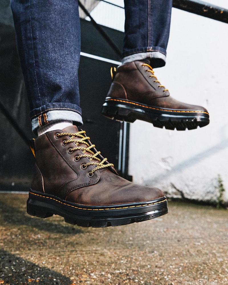 Dr Martens Bonny Læder Fritidsstøvler Herre Brune | DK 460XYU